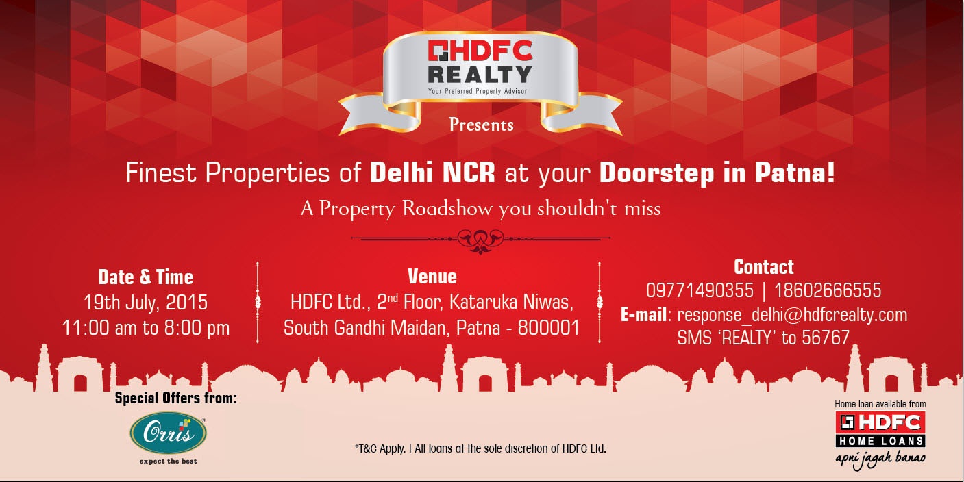Orris Infrastructure offering exciting deals at HDFC Realty’s  property road show in Patna